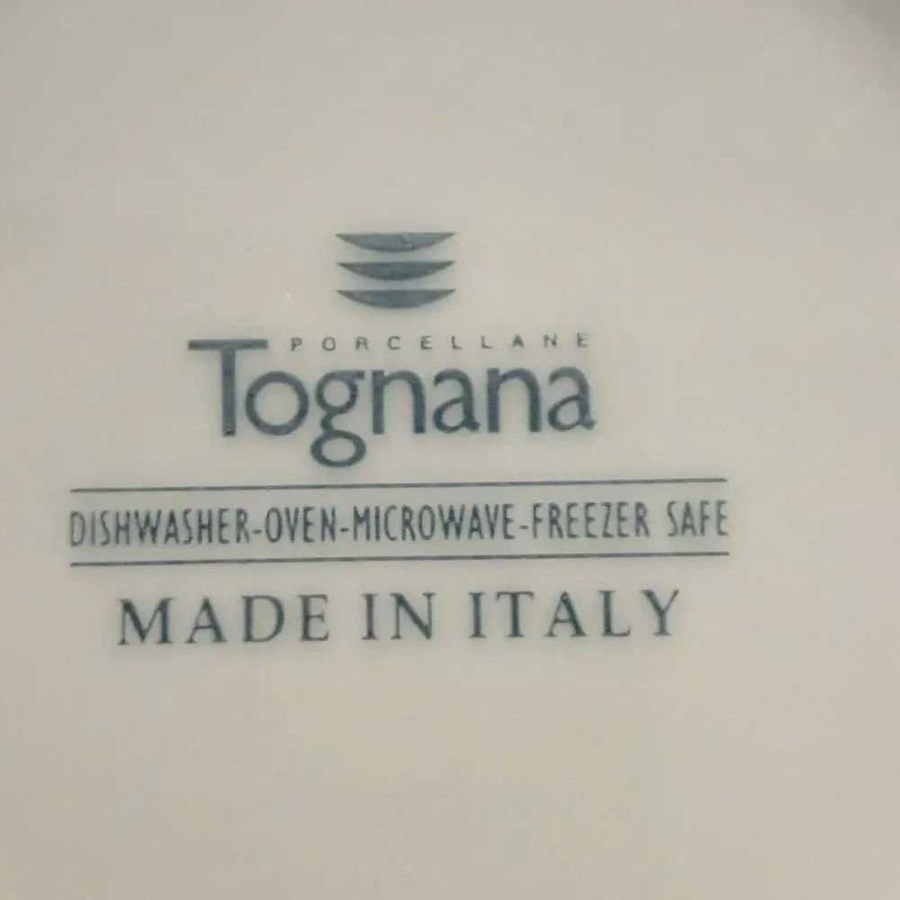 Tognana Italy White Porcelain Soup Bowls Double Handled Stackable Set of 3